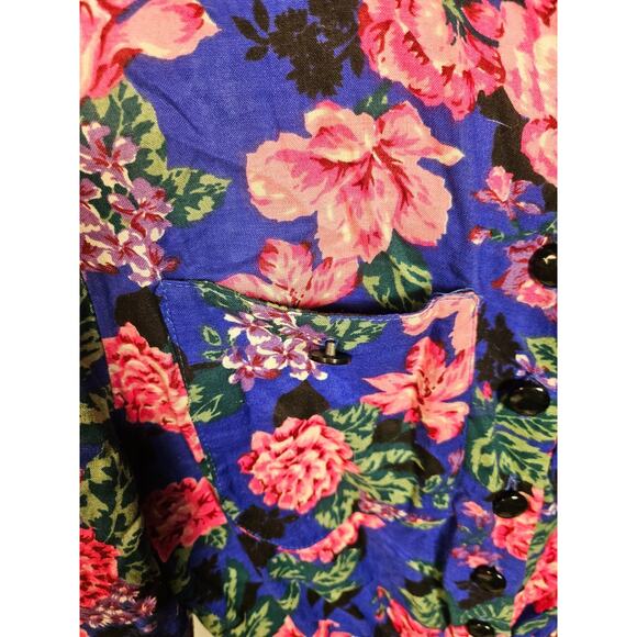 Vintage Jordan Michaels Floral Size 4P Padded Long Dress Women's Flower Garden - Picture 3 of 15